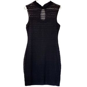 2360 * Guess Sleeveless Lace Overlay Dress Black Size 10
